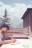 See the sketch on top of the page? Anand is sketching it at Nightingale restaurant, Naggar